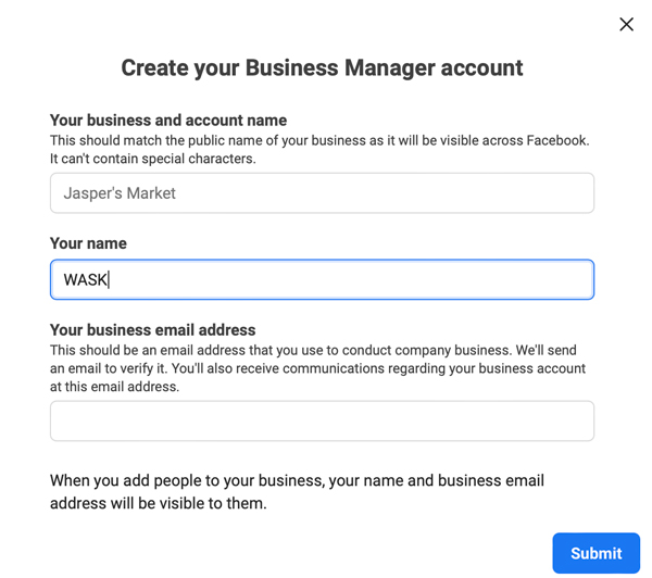 Facebook Business Manager account