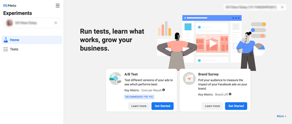 Facebook A/B tests using Experiments