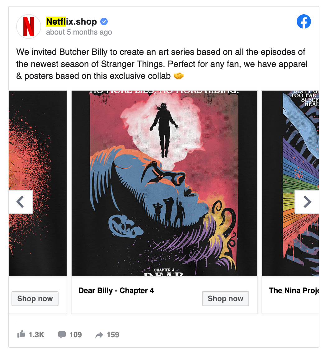 Netflix The Best Facebook Carousel Ad Examples
