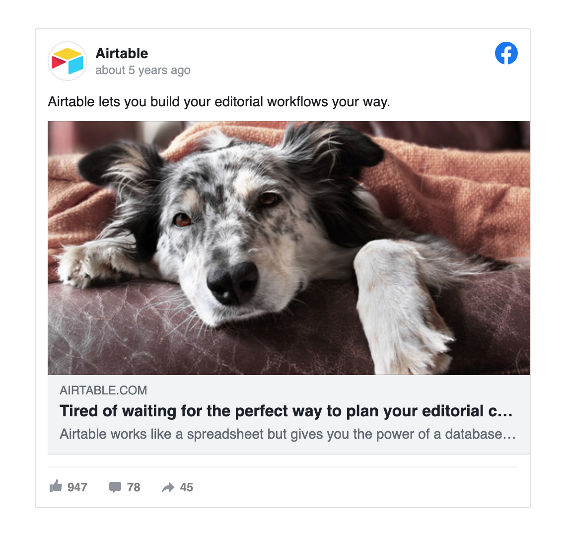Facebook Image Ads examples