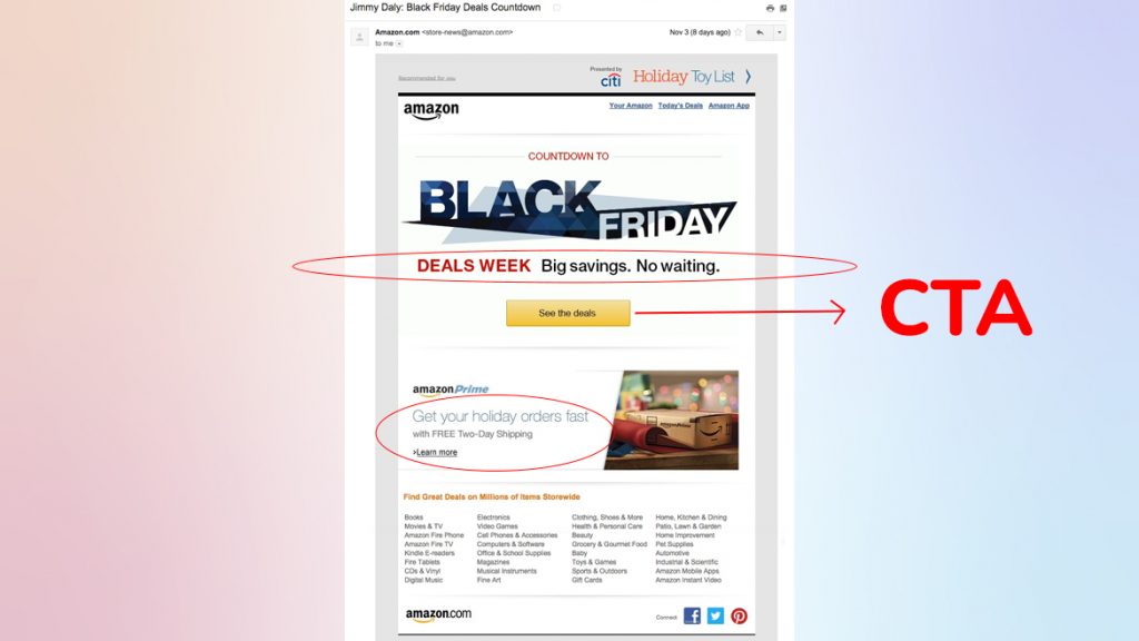 Amazon Email Call To Action Examples